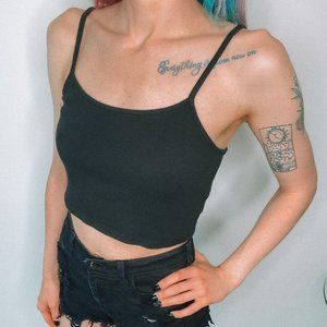 Divided H&M Black Crop Tank Top